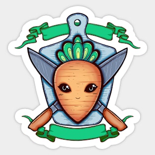 Carrot and Knife Coat of Arms Sticker